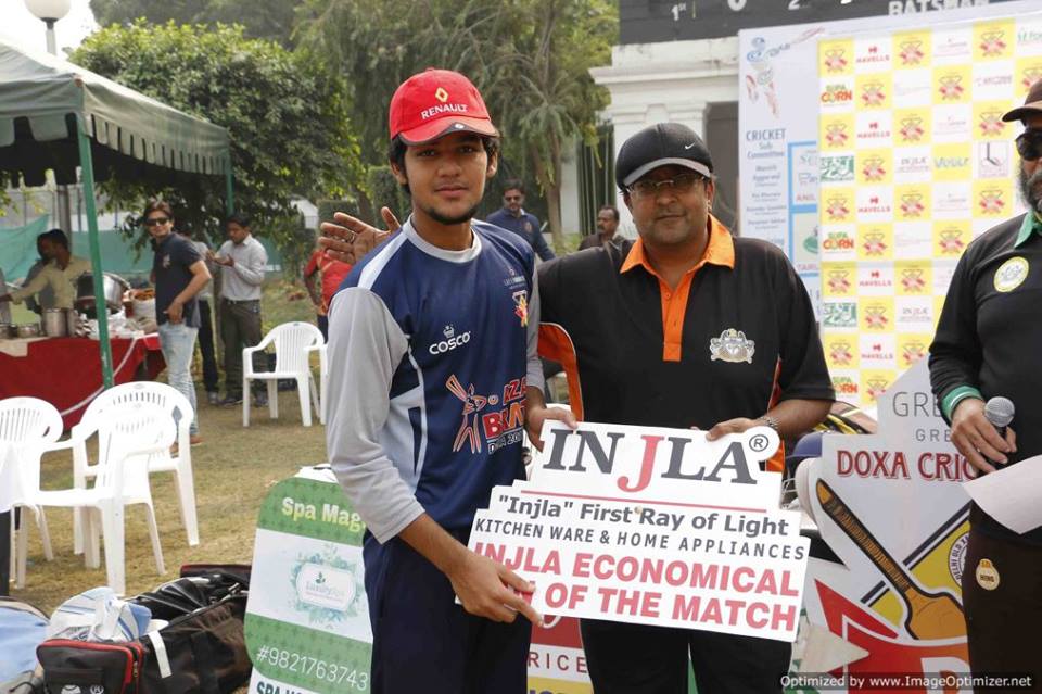 Semi-Final 1 - Doxa Knights vs Doxa Brats<br>
1st Innings -> Doxa Brats -  142/8 in 20.0 overs<br>
2nd Innings -> Doxa Knights - 147/6 in 20.0 overs<br>
<br>
The match started with Doxa Brats' batting innings first. They were able to reach a respectable total of 142 runs, thanks mainly to Himalya Chauhan's innings of 36. In the Knights' innings, Knights had a good start thanks to Ravi Chopra and Varun Kumar, but after a few wickets which included two run-outs, the match was won by Vishal Kapoor for the Knights, who played a blistering innings of 77.<br>
<br>
- Delhi Test House Man of the Match : Vishal Kapoor<br>
- HAVELLS Maximum Sixes : Vishal Kapoor<br>
- Hello Rice Best Fielder : Aradhya Shandilya<br>
- Supa Corn Maximum Wickets : Javed Khan<br>
- Injla Economical Bowler : Chirag Sharma
