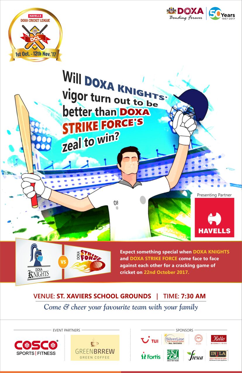 DOXA Knights won the match by 8 wickets.