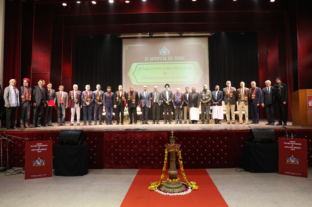 After an 11-year hiatus, the “Xavier Lifetime and Excellence Awards” were presented on<br>
January 18, 2025. The jury, responsible for scrutinizing profiles and selecting finalists,<br>
comprised of:<br>
 * Prof. Dinesh Singh (72)- Former Vice Chancellor, Delhi University<br>
 * Lt. Gen. Philip Campose (retd) (71)- Former Vice Chief of Army StaƯ<br>
 * Shri Harsha Vardhana Singh (74) - Former Deputy Director WTO<br>
 * Arvind Mehta (IAS) (79)– Former Cabinet Secretary<br>
 * Mr. Arun Seth (71)- Former CEO Bharat IT<br>
 * Fr. Jose TJ S.J.- Principal<br>
 * Fr. A. Perumalil S.J. - Rector<br>
 * Ms. Shobha Miranda – Vice Principal<br>
A special category, "In Service of our Alma Mater," was also introduced in this edition. At<br>
least three awardees travelled from abroad to receive their citations. The Hon'ble Lt.<br>
Governor of Delhi, V.K. Saxena, presided over the event. A scintillating display by NCC<br>
cadets was the highlight, the presentation of awards was followed by a grand lunch at<br>
the Prep Dept. Lawns.